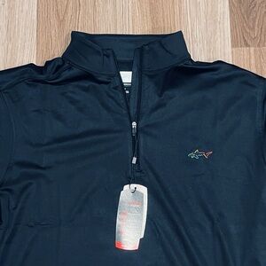 New Greg Norman Golf 1/4 Zip Pullover Black Men’s Size Large